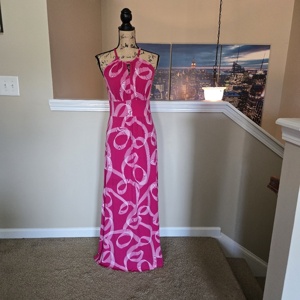 London Times Halter Sleeveless Maxi Dress